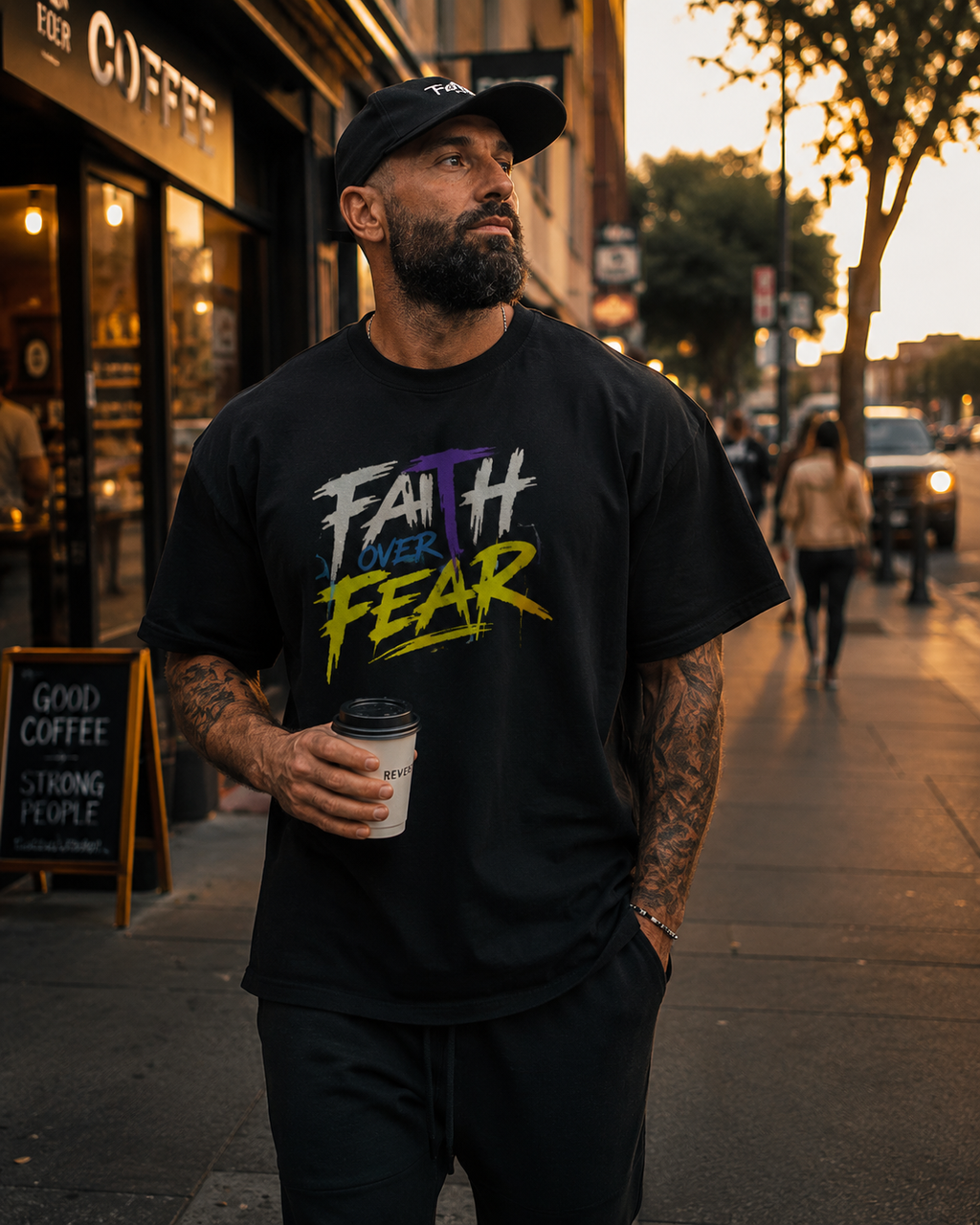 Faith over Fear | Armor & Grace | Organic Cotton OVERSIZED Box Tee