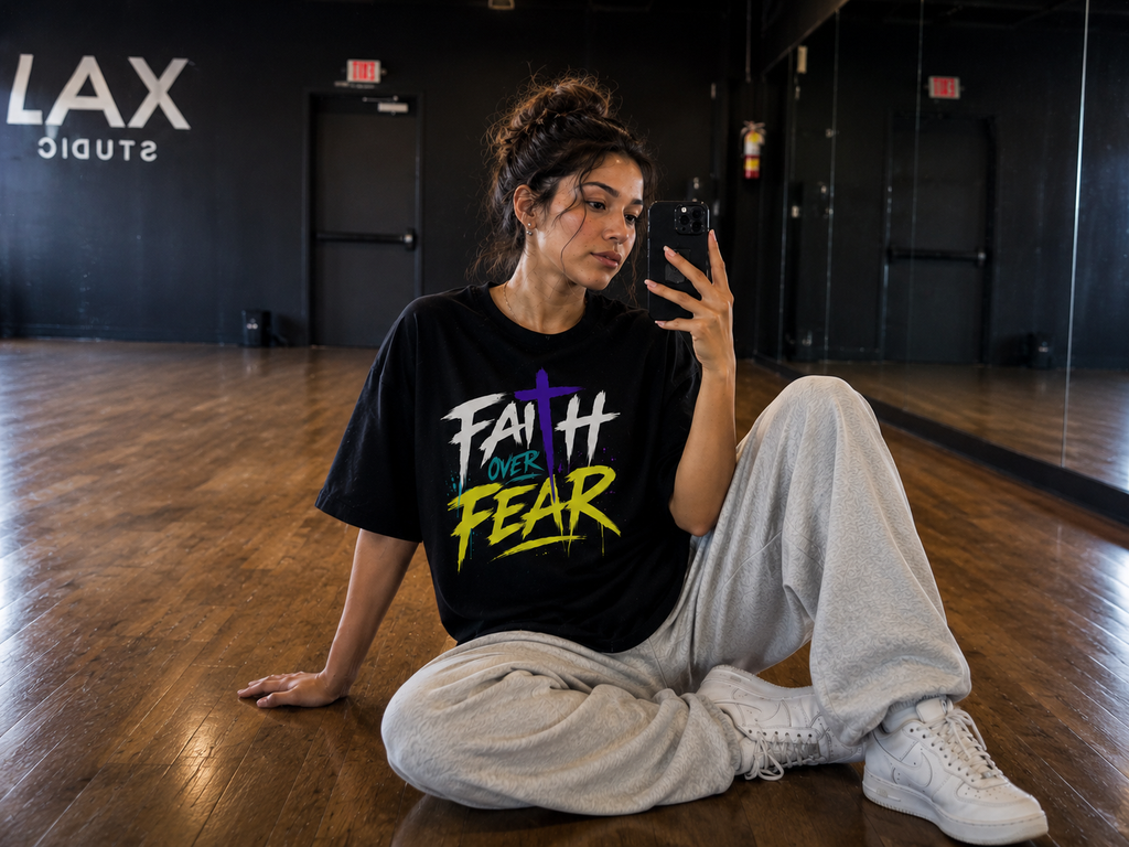 Faith over Fear | Armor & Grace | Organic Cotton OVERSIZED Box Tee