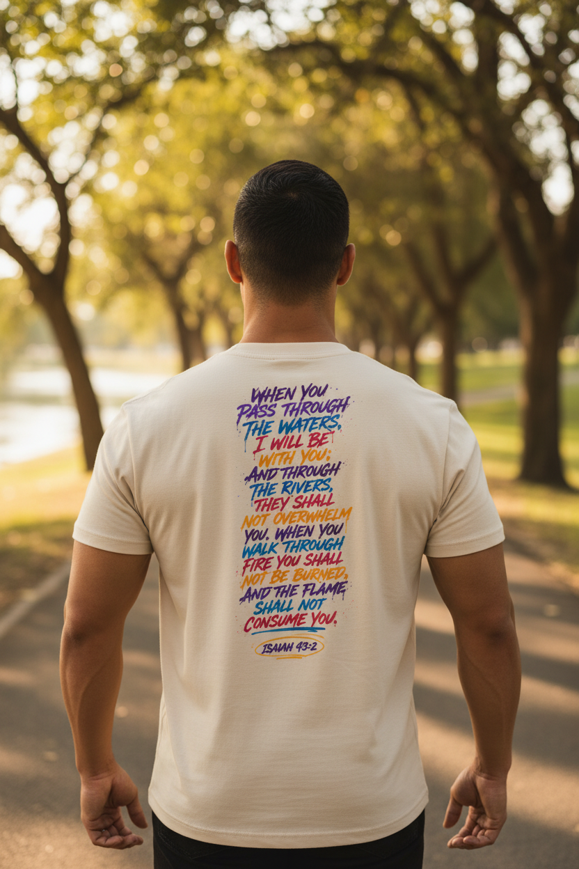 Isaiah 43:2 - Beige Back
