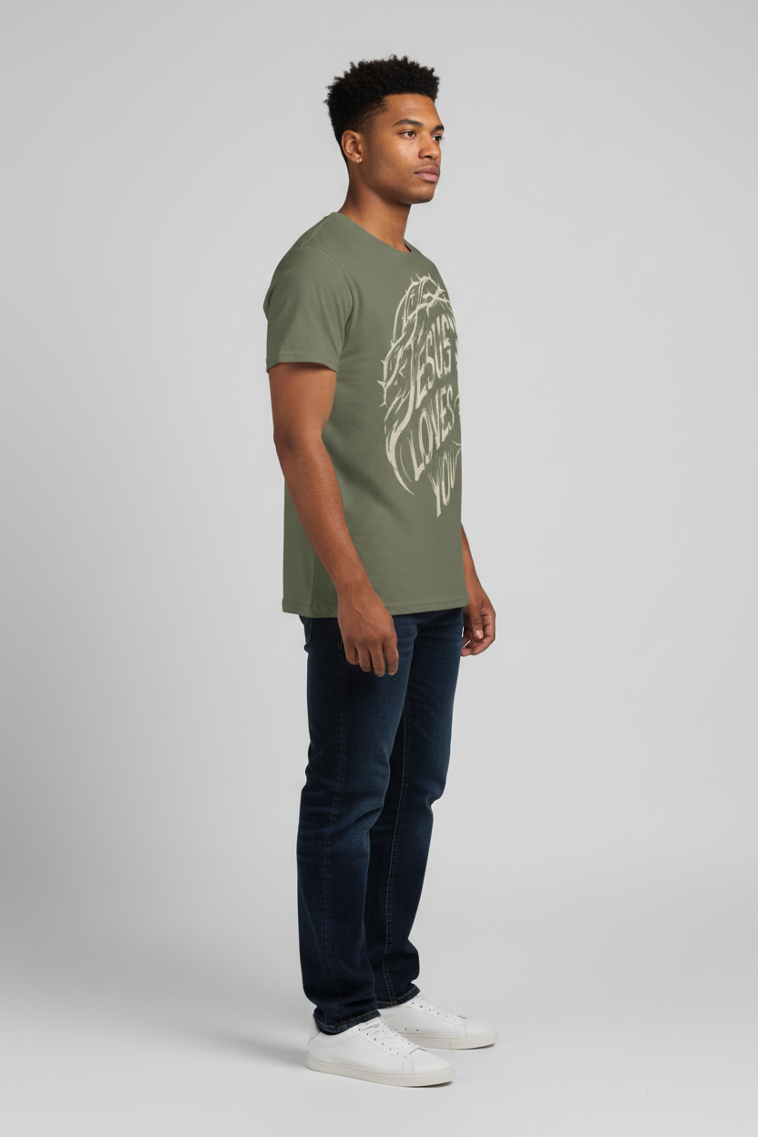 Jesus Loves You - Military Green - Side